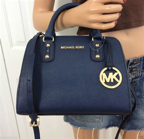 michael kors blue small purse|michael kors navy shoulder purse.